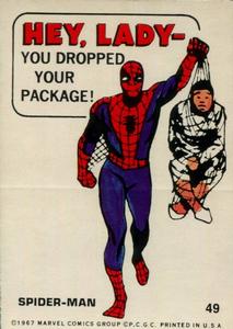 1967 Philadelphia Marvel Stickers #49 Hey lady--you dropped your package! Front