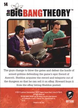 2012 Cryptozoic The Big Bang Theory Seasons 1 & 2 #14 The Gates of Elzebub Back