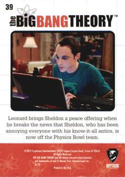 2012 Cryptozoic The Big Bang Theory Seasons 1 & 2 #39 AA Back
