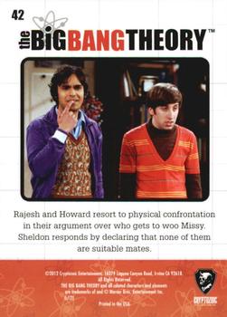 2012 Cryptozoic The Big Bang Theory Seasons 1 & 2 #42 Juvenile Squabbling Back