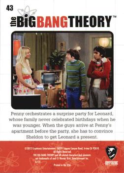 2012 Cryptozoic The Big Bang Theory Seasons 1 & 2 #43 Non-Optional Social Convention Back
