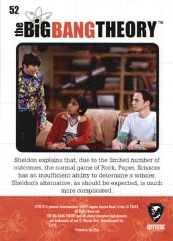 2012 Cryptozoic The Big Bang Theory Seasons 1 & 2 #52 Simple Children’s  Game Back