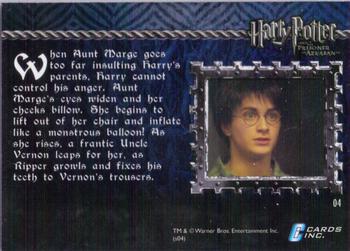 2004 Cards Inc. Harry Potter and the Prisoner of Azkaban #4 Aunt Marge Inflates Back