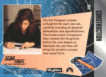 1994 SkyBox The Making of Star Trek: The Next Generation #17 Blueprint for the Future Back