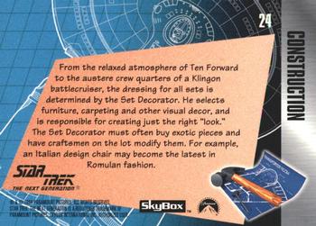 1994 SkyBox The Making of Star Trek: The Next Generation #24 Decorators in Space Back