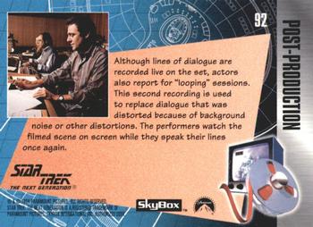 1994 SkyBox The Making of Star Trek: The Next Generation #92 Play It Again Back