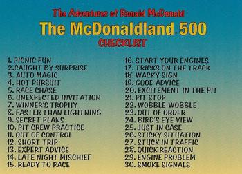 1996 Collect-A-Card The Adventures of Ronald McDonald: The McDonaldland 500 #50 Checklist Front