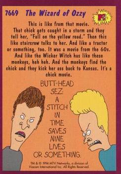 1994 Topps Beavis And Butt-Head #7669 The Wizard of Ozzy Back