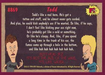 1994 Topps Beavis And Butt-Head #8869 Todd Back