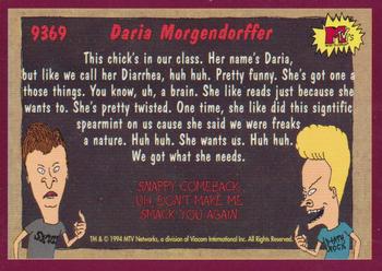 1994 Topps Beavis And Butt-Head #9369 Daria Morgendorffer Back