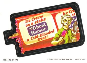 1980 Topps Wacky Packages (3rd Series Rerun) #193 Ghoul Humor Front