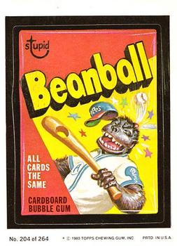 1980 Topps Wacky Packages (4th Series Rerun) #204 Beanball Front