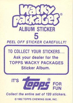 1982 Topps Wacky Packages Stickers #5 Crookie Crisp Back