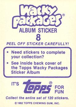 1982 Topps Wacky Packages Stickers #8 Chock Full o'Nuts and Bolts Back