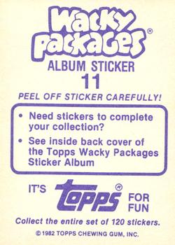 1982 Topps Wacky Packages Stickers #11 Brittle Back