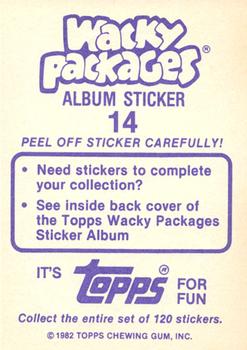 1982 Topps Wacky Packages Stickers #14 Belch's Back