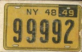 1950 Topps License Plates (R714-12) #41 New York Front