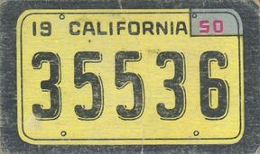 1950 Topps License Plates (R714-12) #49 California Front