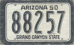 1950 Topps License Plates (R714-12) #47 Arizona Front
