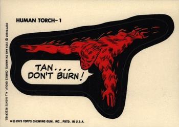 1975 Topps Comic Book Heroes Stickers #NNO Human Torch-1 Front