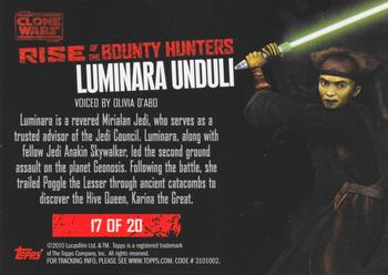 2010 Topps Star Wars: The Clone Wars: Rise of the Bounty Hunters - Foil Character #17 Luminara Unduli Back