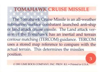 1991 Lime Rock Heroes of the Persian Gulf #3 Tomahawk Cruise Missile Back