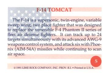 1991 Lime Rock Heroes of the Persian Gulf #5 F-14 Tomcat Back