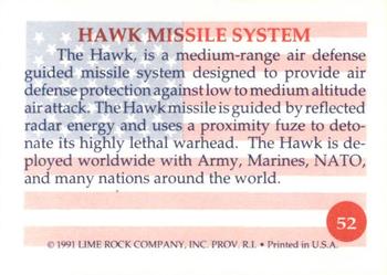 1991 Lime Rock Heroes of the Persian Gulf #52 Hawk Missile System Back
