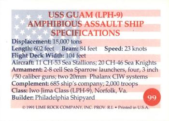 1991 Lime Rock Heroes of the Persian Gulf #99 USS Guam (LPH-9) Back