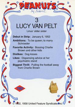 1991 Tuff Stuff Peanuts Preview #3 Lucy Van Pelt Back