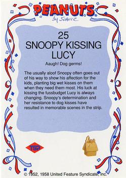1991 Tuff Stuff Peanuts Preview #25 Snoopy Kissing Lucy Back