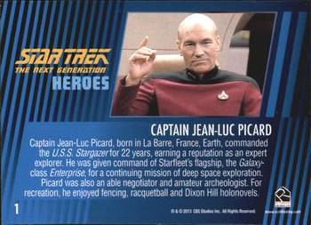 2013 Rittenhouse Star Trek The Next Generation Heroes & Villains #1 Captain Jean-Luc Picard Back