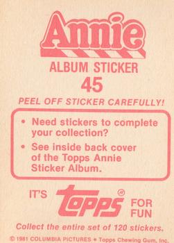 1982 Topps Annie Stickers #45 Annie Album Sticker 45 Back