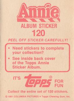 1982 Topps Annie Stickers #120 Annie Album Sticker 120 Back