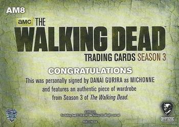 2014 Cryptozoic The Walking Dead Season 3 Part 2 - Autograph Wardrobe #AM8 Danai Gurira Back