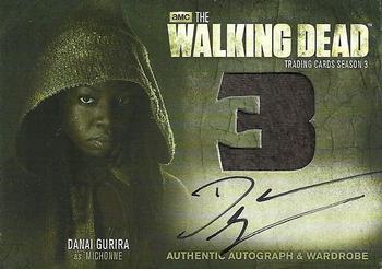 2014 Cryptozoic The Walking Dead Season 3 Part 2 - Autograph Wardrobe #AM8 Danai Gurira Front