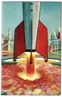1951 Bowman Jets, Rockets, Spacemen (R701-13) #5 Blastoff Front