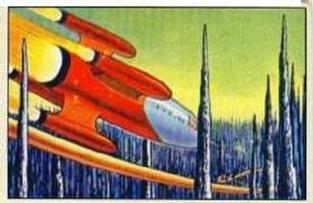 1951 Bowman Jets, Rockets, Spacemen (R701-13) #82 Landing on Krato Front