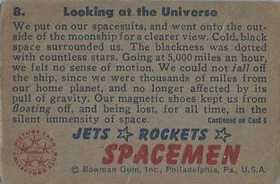 1951 Bowman Jets, Rockets, Spacemen (R701-13) #8 Looking at the Universe Back