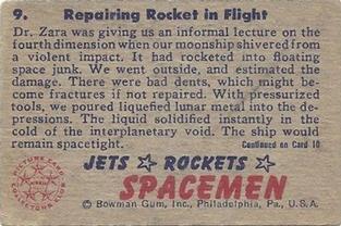 1951 Bowman Jets, Rockets, Spacemen (R701-13) #9 Repairing Rocket in Flight Back