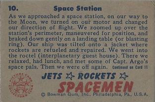 1951 Bowman Jets, Rockets, Spacemen (R701-13) #10 Space Station Back