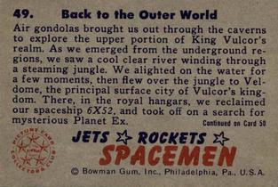 1951 Bowman Jets, Rockets, Spacemen (R701-13) #49 Back to the Outer World Back
