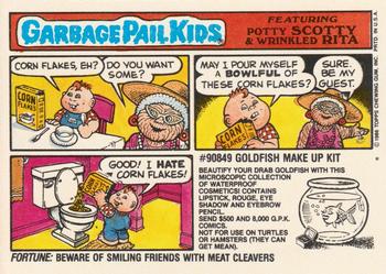 1986 Topps Garbage Pail Kids Series 6 #208a Joel Hole Back