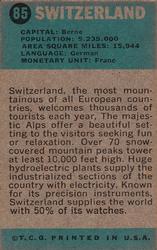1963 Topps Flags Midgee #85 Switzerland Back
