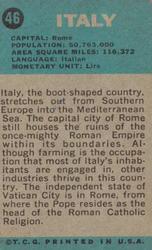 1963 Topps Flags Midgee #46 Italy Back