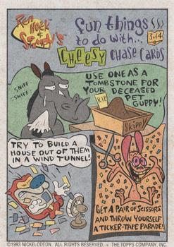 1993 Topps Nicktoons - Cheesy Chase Cards #3 Fun things to do with Back