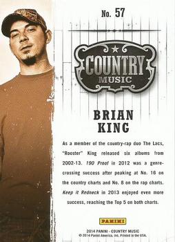 2014 Panini Country Music #57 Brian King Back