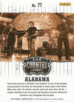2014 Panini Country Music #77 Alabama Back