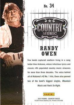 2014 Panini Country Music #34 Randy Owen Back