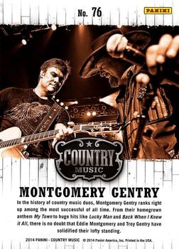 2014 Panini Country Music #76 Montgomery Gentry Back